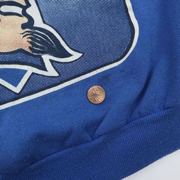 Vintage Duke Blue Devils College Crewneck Sweatshirt Big Print Mascot Logo sz S - Picture 6 of 7